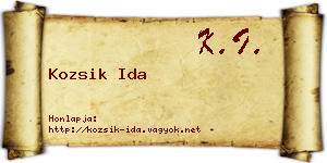 Kozsik Ida névjegykártya