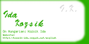 ida kozsik business card